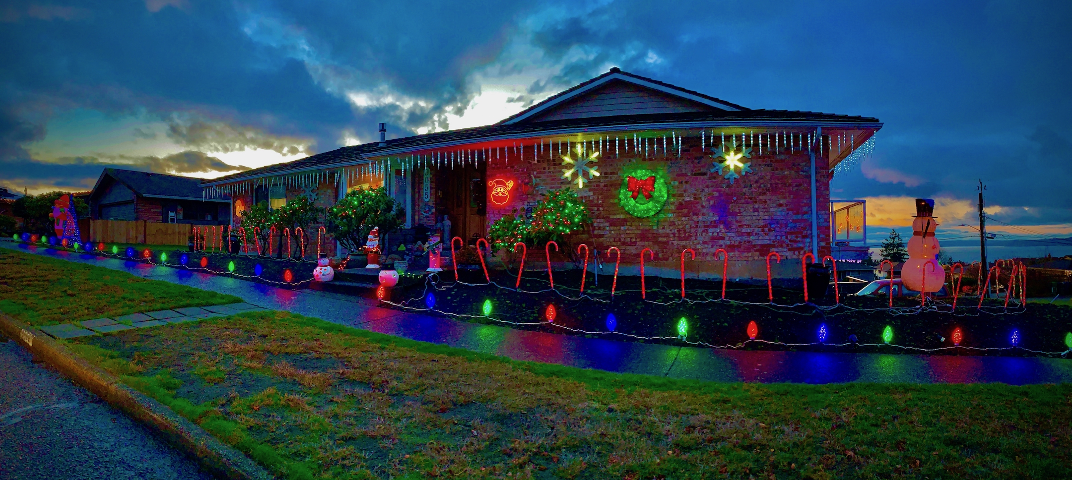 Olympic Manor lights are bright and beautiful near Ballard Westside